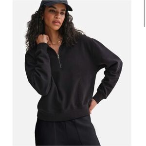 Mate the Label - Women's Black Half-Zip Sweatshirt